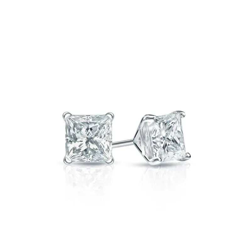 Auriya 14-karat Gold Lab Grown 0.30 carat TDW Princess Diamond Stud Earrings 4-Prong Martini Push-back sold by Zulily