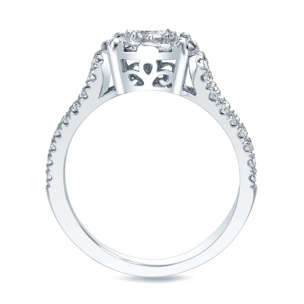 14k Gold 1ct TDW Diamond Halo Engagement Ring Set by Auriya sold by Zulily product image thumbnail 4