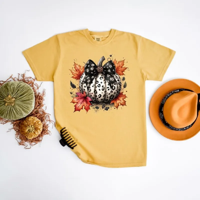 Coquette Animal Print Pumpkin Garment Dyed Tee sold by Zulily