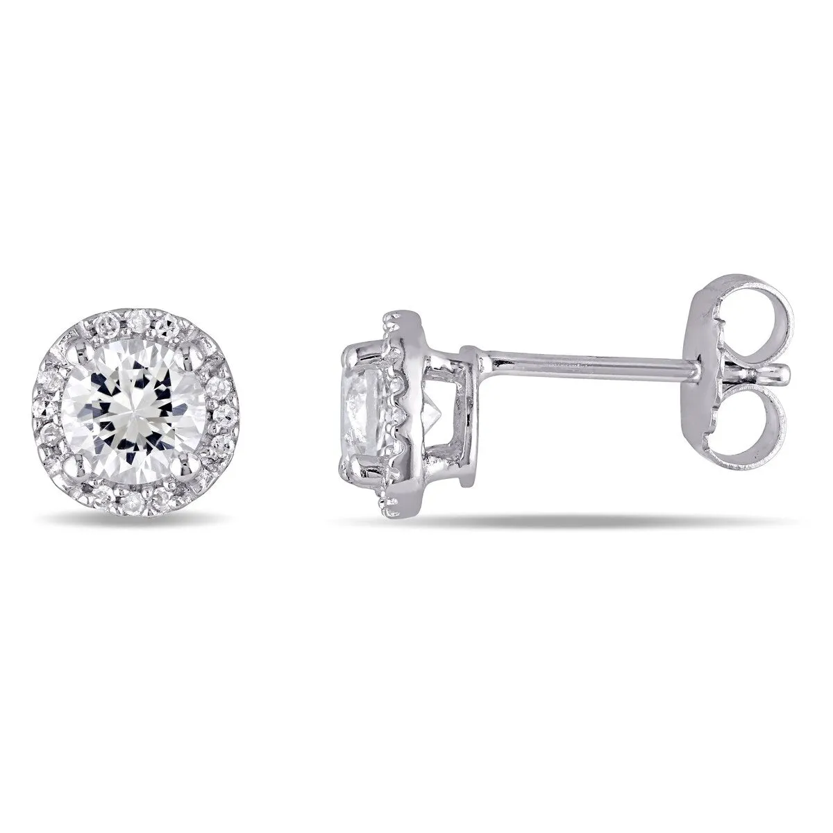 Miadora Sterling Silver Created Sapphire and Diamond Earrings sold by Zulily