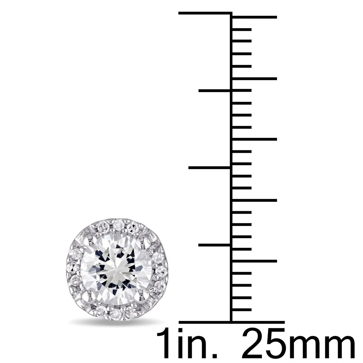Miadora Sterling Silver Created Sapphire and Diamond Earrings sold by Zulily product image thumbnail 3