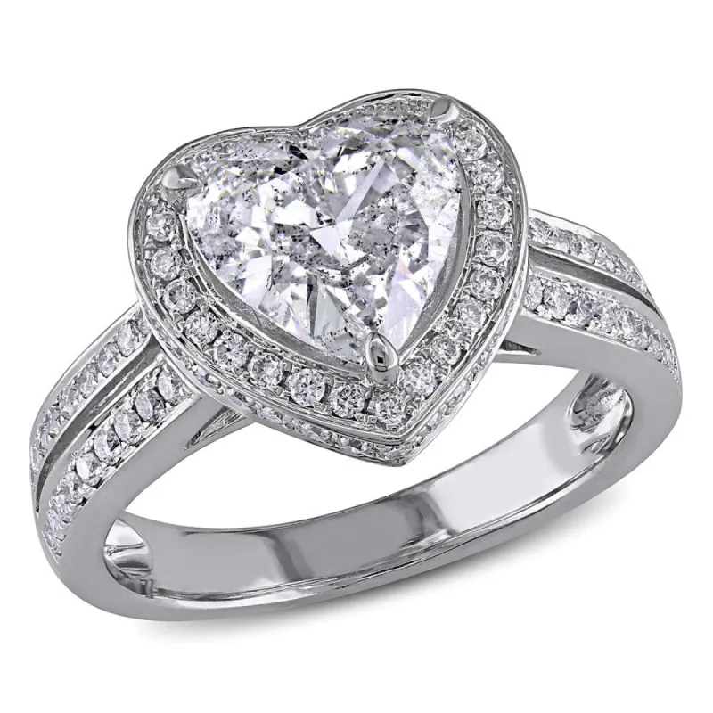 Miadora Signature Collection 14k White Gold 2ct TDW Diamond Heart Ring sold by Zulily