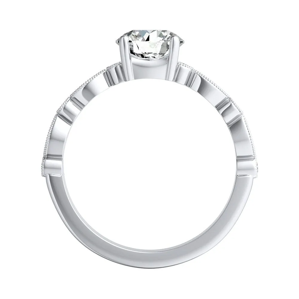 Auriya 14k Gold Vintage 1ct Round Moissanite Engagement Ring sold by Zulily product image thumbnail 5