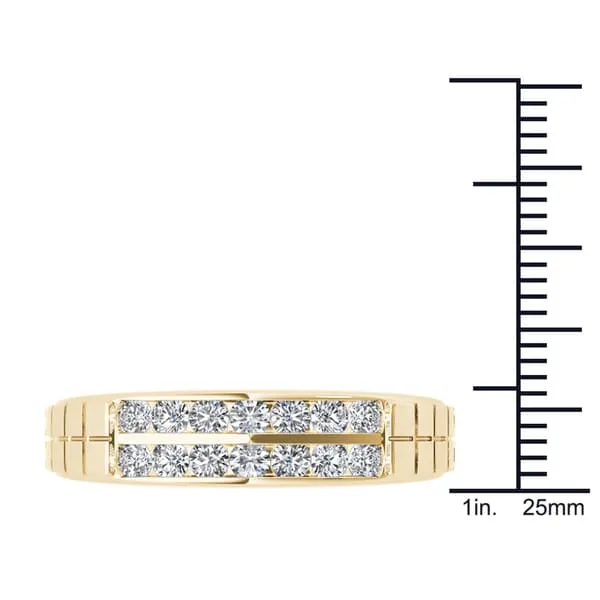 De Couer 14k Gold 3/4ct TDW Diamond Classic Men's Wedding Band sold by Zulily product image thumbnail 4