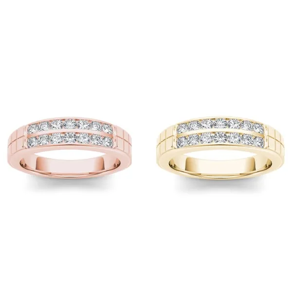 De Couer 14k Gold 3/4ct TDW Diamond Classic Men's Wedding Band sold by Zulily product image thumbnail 2