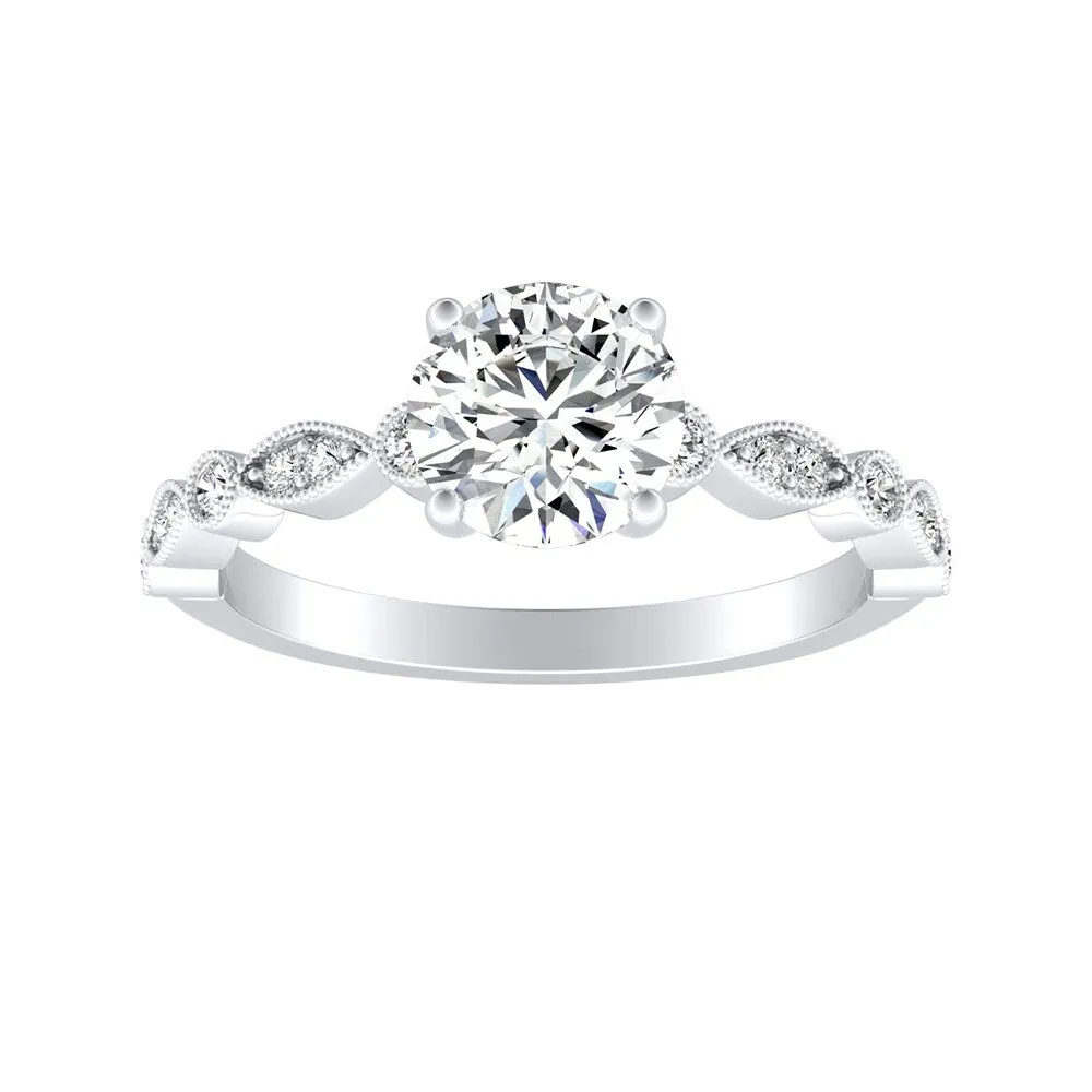 Auriya 14k Gold Vintage 1ct Round Moissanite Engagement Ring sold by Zulily product image thumbnail 2