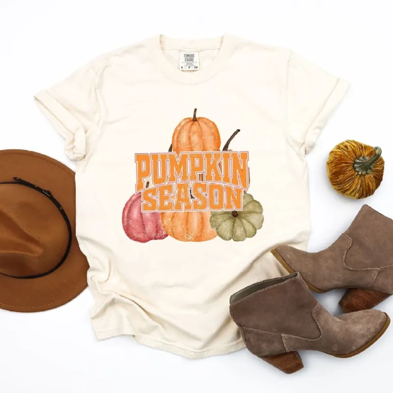 Pumpkin Season Distressed Garment Dyed Tee sold by Zulily