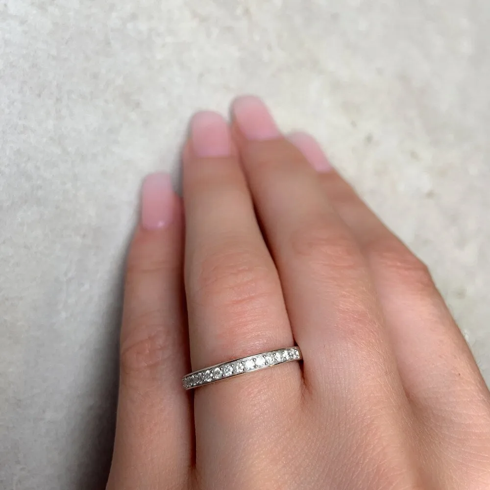 Miadora 10k White Gold 1/4ct TDW Diamond Anniversary Stackable Wedding Band Ring sold by Zulily product image thumbnail 2