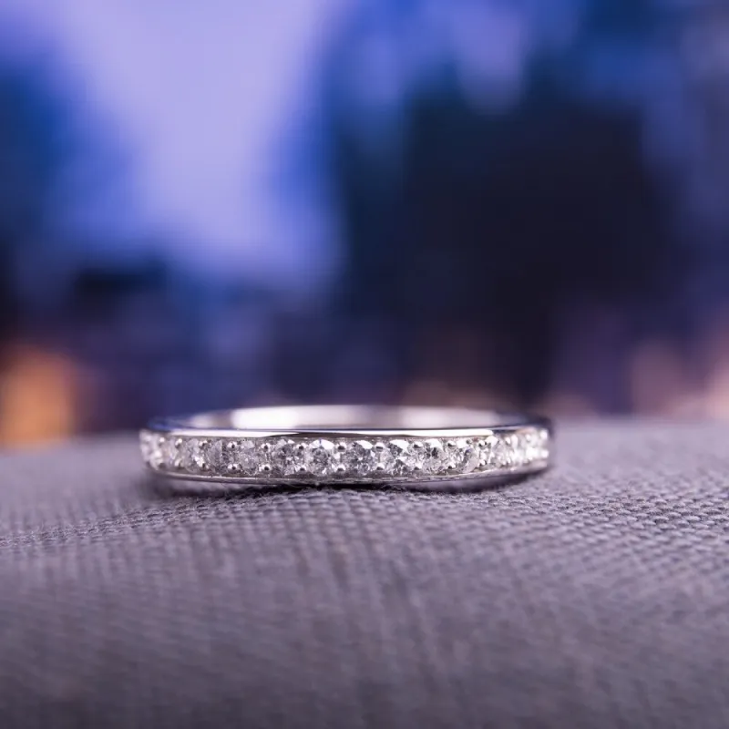 Miadora 10k White Gold 1/4ct TDW Diamond Anniversary Stackable Wedding Band Ring sold by Zulily