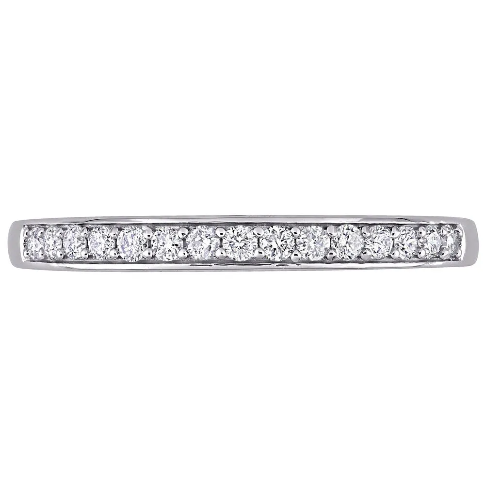 Miadora 10k White Gold 1/4ct TDW Diamond Anniversary Stackable Wedding Band Ring sold by Zulily product image thumbnail 5