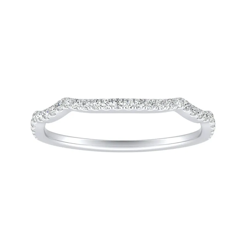 Auriya 1/8ctw Contoured Diamond Wedding Band 18k Gold sold by Zulily