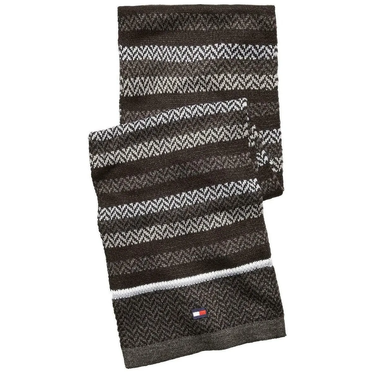 Tommy Hilfiger Men's Ski Patrol Herringbone Striped Scarf Black Size Regular - One Size sold by Zulily