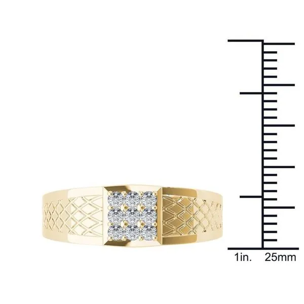 De Couer IGI Certified 10k Yellow Gold 1/3ct TDW Diamond Men's Cluster Ring sold by Zulily product image thumbnail 5