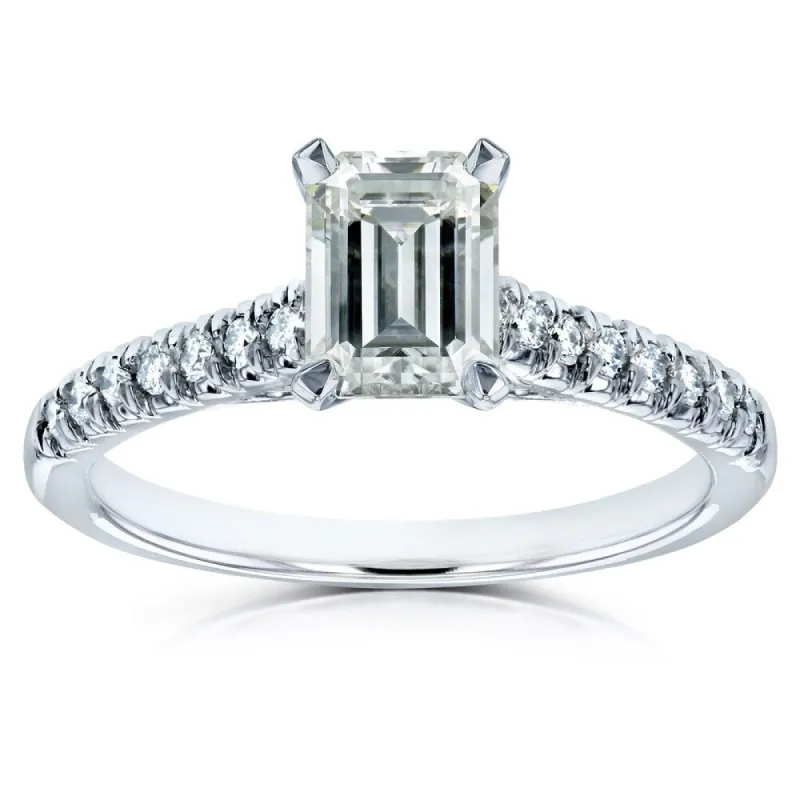 Annello by Kobelli 14k White Gold 1 7/8ct TGW Emerald-cut Moissanite Diamond Engagement Ring (GH/VS, GH/I) sold by Zulily