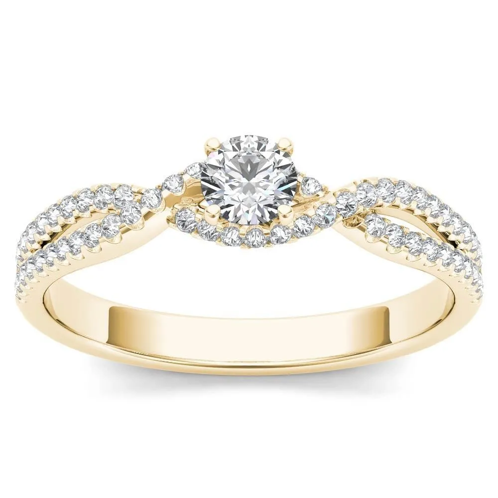 De Couer 10k Yellow Gold 2/5ct TDW Diamond Classic Split-Shank Engagement Ring sold by Zulily
