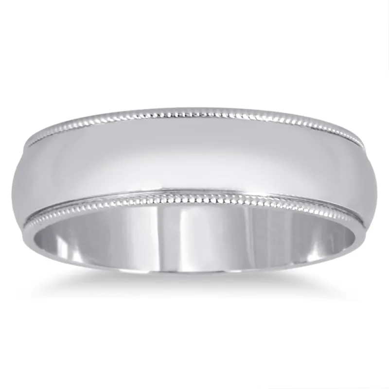 Marquee Jewels 14k White Gold 5-millimeter Milgrain Edge Comfort Fit Wedding Band sold by Zulily