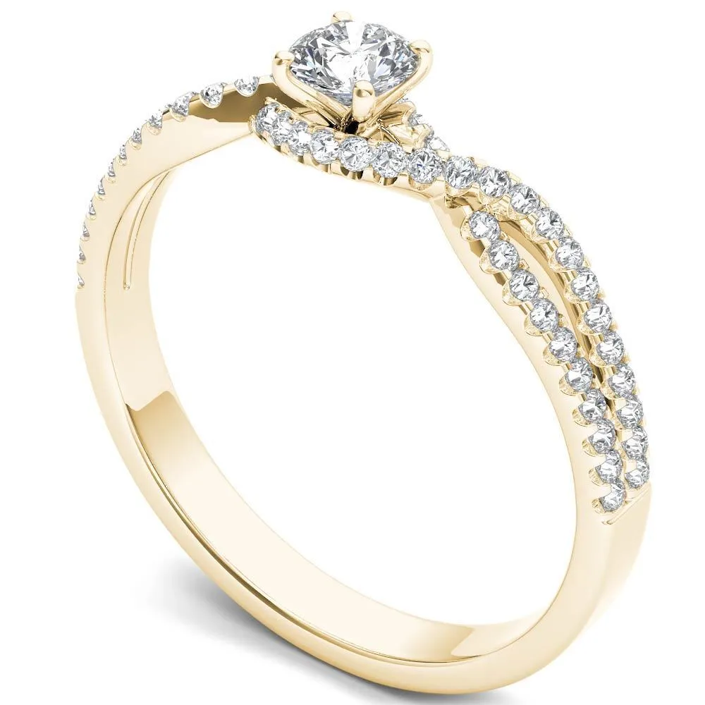 De Couer 10k Yellow Gold 2/5ct TDW Diamond Classic Split-Shank Engagement Ring sold by Zulily product image thumbnail 2