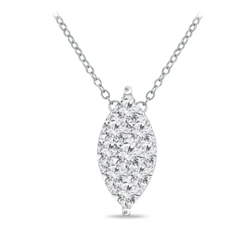 14k Gold Marquise Shaped 3/8ct TDW Pave Diamond Necklace by Auriya (H-I, I1-I2) sold by Zulily