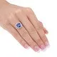 Miadora 10k Gold Created Sapphire and 1/10ct TDW Diamond Ring (I-J, I2-I3) sold by Zulily product image thumbnail 2