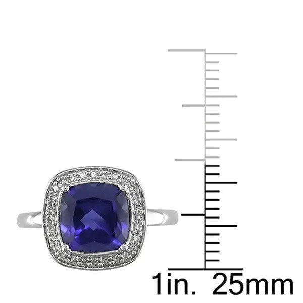 Miadora 10k Gold Created Sapphire and 1/10ct TDW Diamond Ring (I-J, I2-I3) sold by Zulily product image thumbnail 4