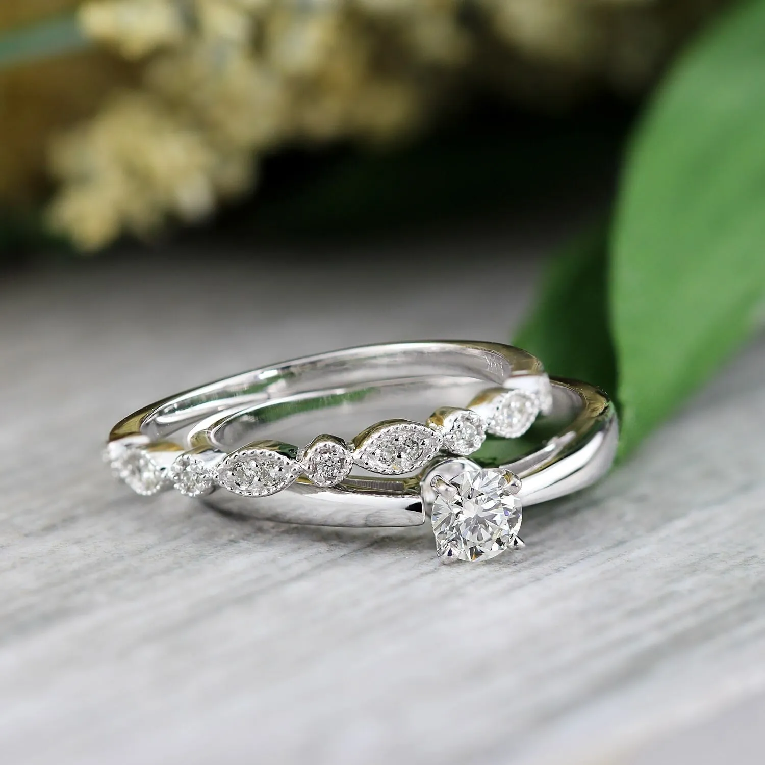 Auriya 14k Gold 1/2ctw Vintage Round Solitaire Diamond Engagement Ring Set sold by Zulily