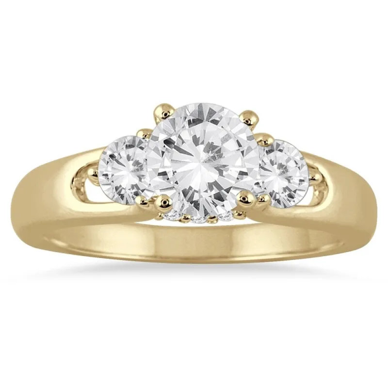 1 Carat TW Diamond Three Stone Engagement Ring in 14K Yellow Gold sold by Zulily