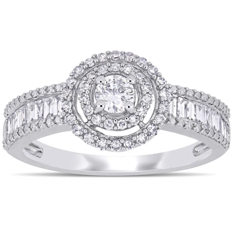 3/4ct TDW Multi-Cut Diamond Engagement Ring in 14k White Gold by Miadora sold by Zulily