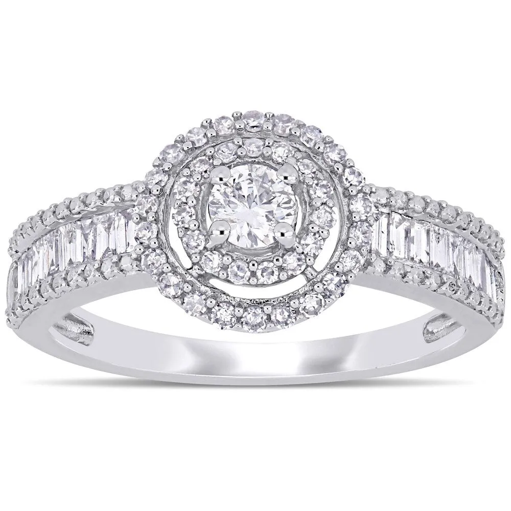 3/4ct TDW Multi-Cut Diamond Engagement Ring in 14k White Gold by Miadora sold by Zulily