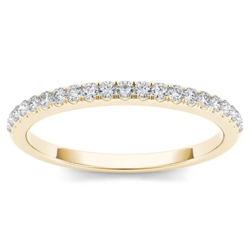 De Couer 10k Yellow Gold 1/6ct TDW Wedding Band sold by Zulily