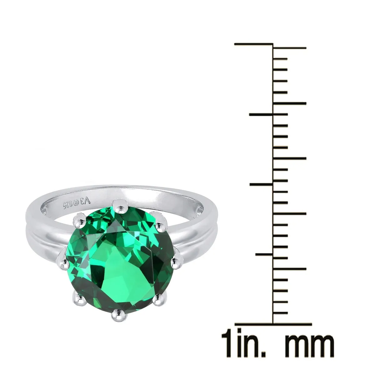 3 Carat Emerald Sterling Silver Solitaire Ring sold by Zulily product image thumbnail 3