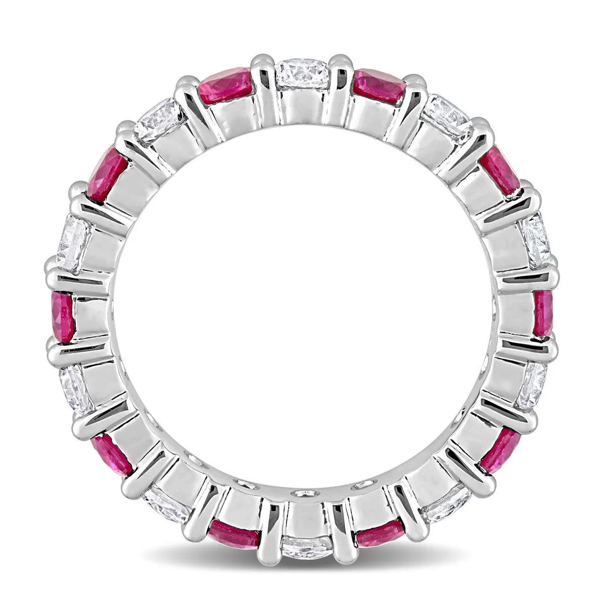 Miadora Created Ruby and Created White Sapphire Stackable Full-Eternity Band Ring in Sterling Silver sold by Zulily product image thumbnail 5
