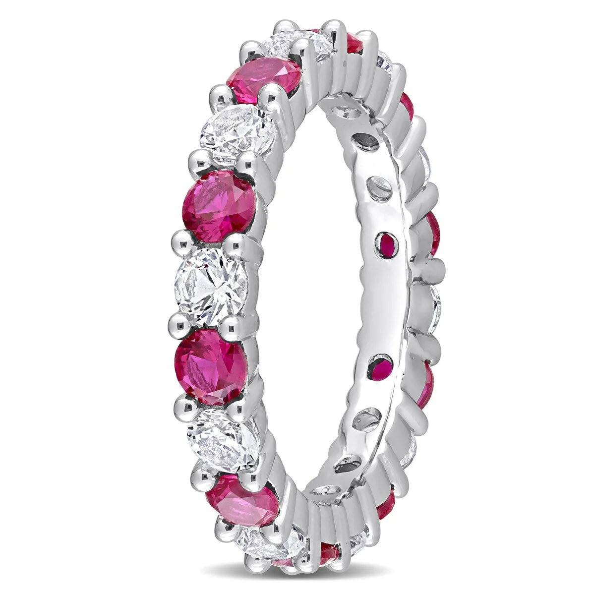 Miadora Created Ruby and Created White Sapphire Stackable Full-Eternity Band Ring in Sterling Silver sold by Zulily product image thumbnail 4