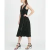 DKNY Women's Velvet Double V Wrap MIDI Dress Black Size 2 sold by Zulily