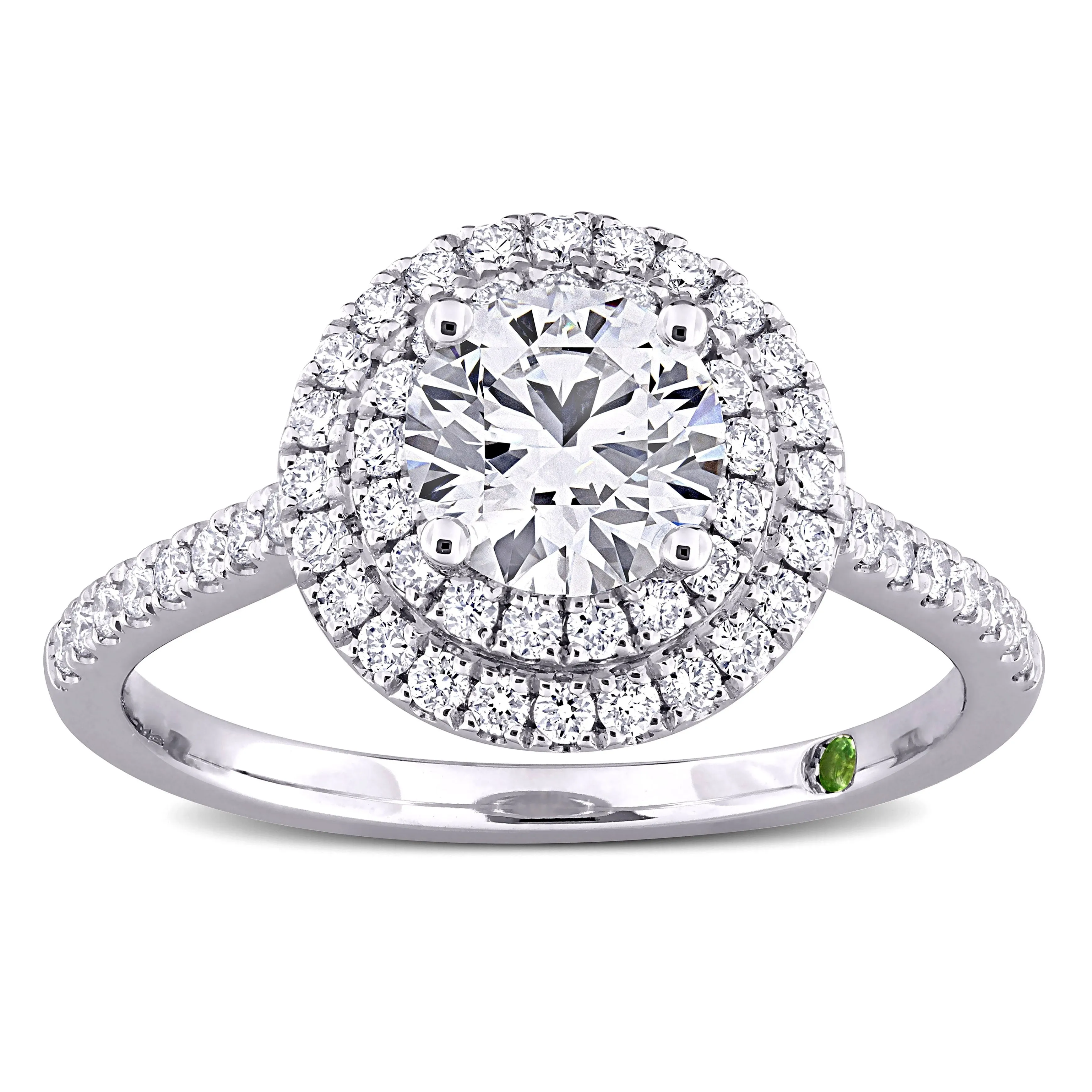 Created Forever 1 3/8ct TDW Lab-Grown Diamond and Tsavorite Accent Engagement Ring in 14k White Gold sold by Zulily product image thumbnail 2