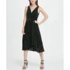 DKNY Women's Velvet Double V Wrap MIDI Dress Black Size 2 sold by Zulily