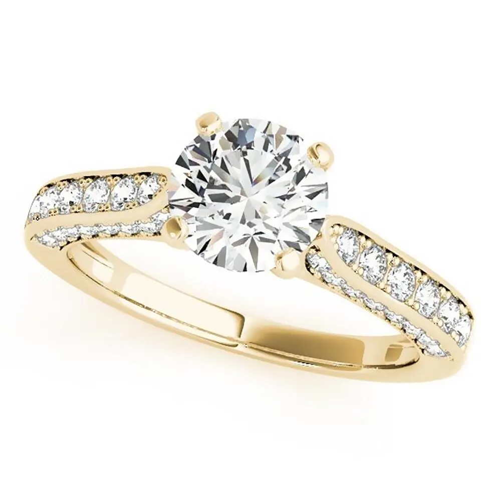 Auriya Classic 3/4ct Round Moissanite and 1/2ctw Diamond Engagement Ring 14K Gold sold by Zulily product image thumbnail 2