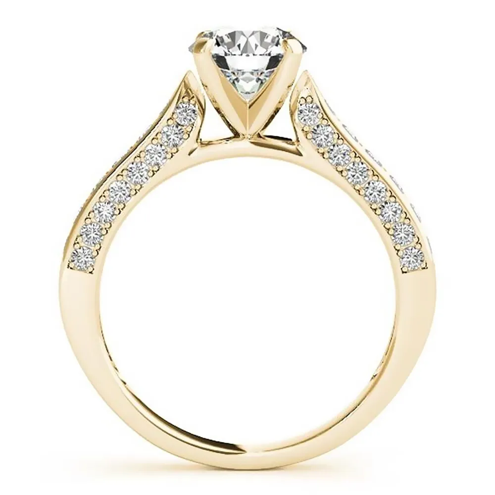Auriya Classic 3/4ct Round Moissanite and 1/2ctw Diamond Engagement Ring 14K Gold sold by Zulily product image thumbnail 5