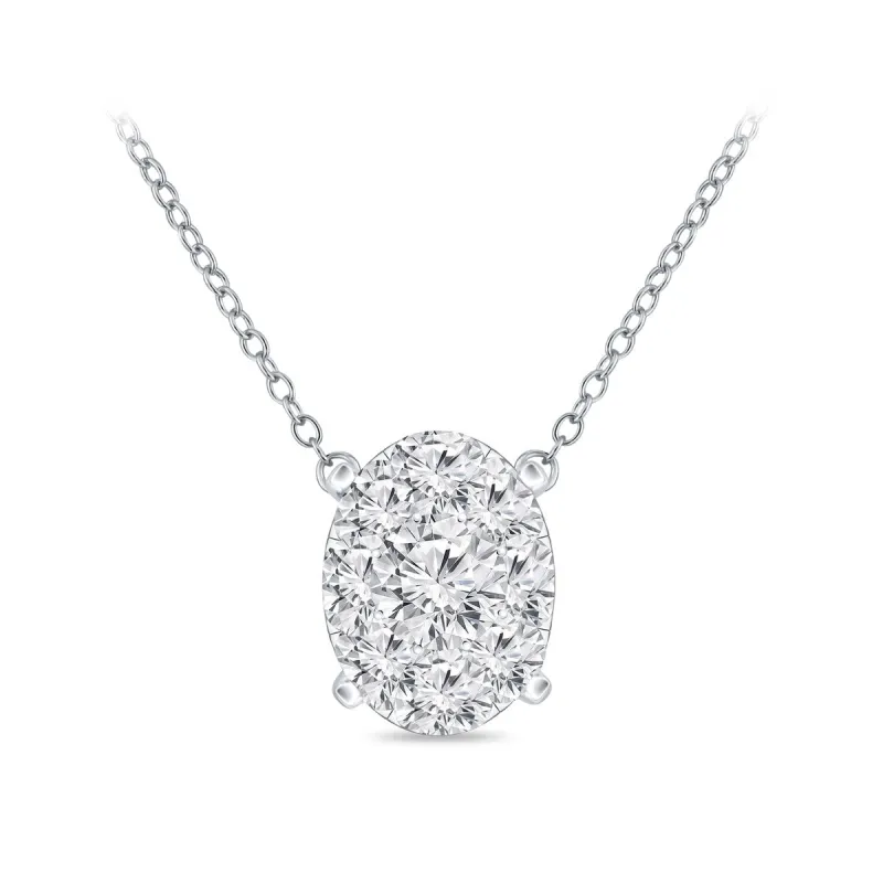 14k Gold Oval Shaped 1/8ct TDW Pave Diamond Necklace by Auriya (H-I, I1-I2) sold by Zulily
