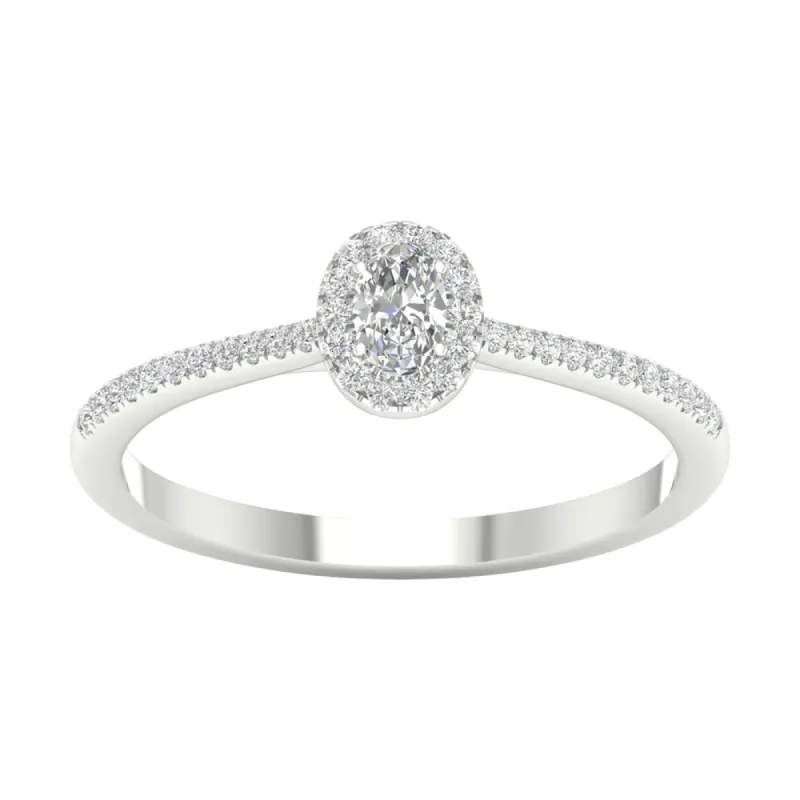 1/4ct TDW Diamond Halo Ring in 10k Gold by De Couer sold by Zulily