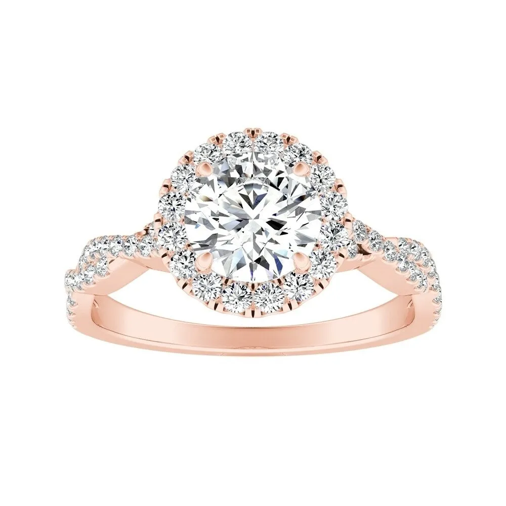 Auriya 14k Gold 2 1/2ct Round Moissanite Halo Diamond Engagement Ring 1/8ctw sold by Zulily product image thumbnail 3