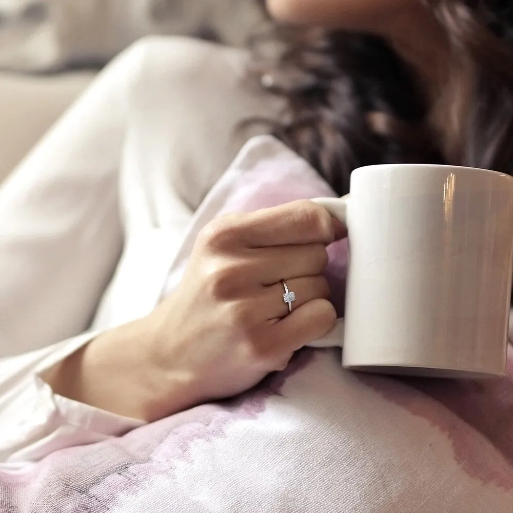 Miadora Signature Collection 14k White Gold 1ct TDW Radiant-Cut Diamond Solitaire Engagement Ring sold by Zulily product image thumbnail 3