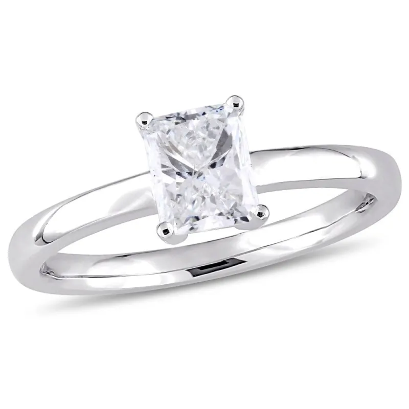 Miadora Signature Collection 14k White Gold 1ct TDW Radiant-Cut Diamond Solitaire Engagement Ring sold by Zulily