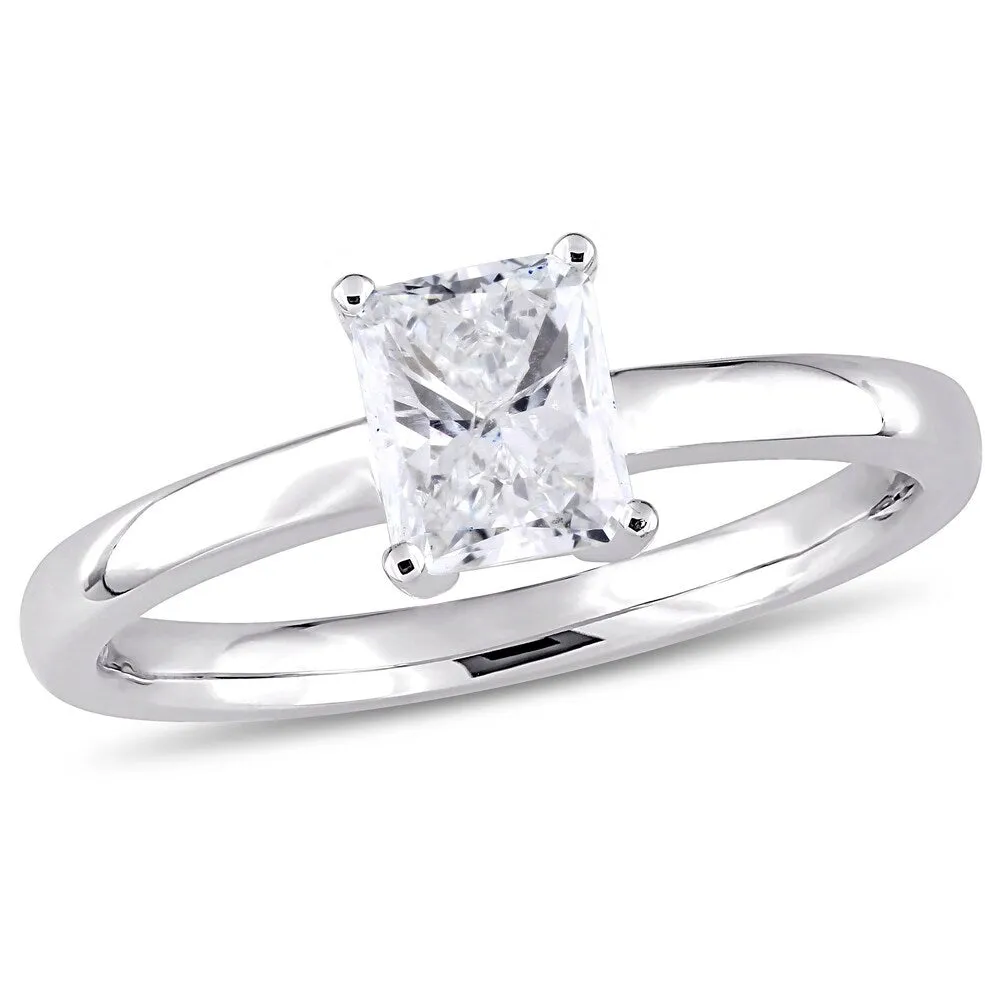 Miadora Signature Collection 14k White Gold 1ct TDW Radiant-Cut Diamond Solitaire Engagement Ring sold by Zulily