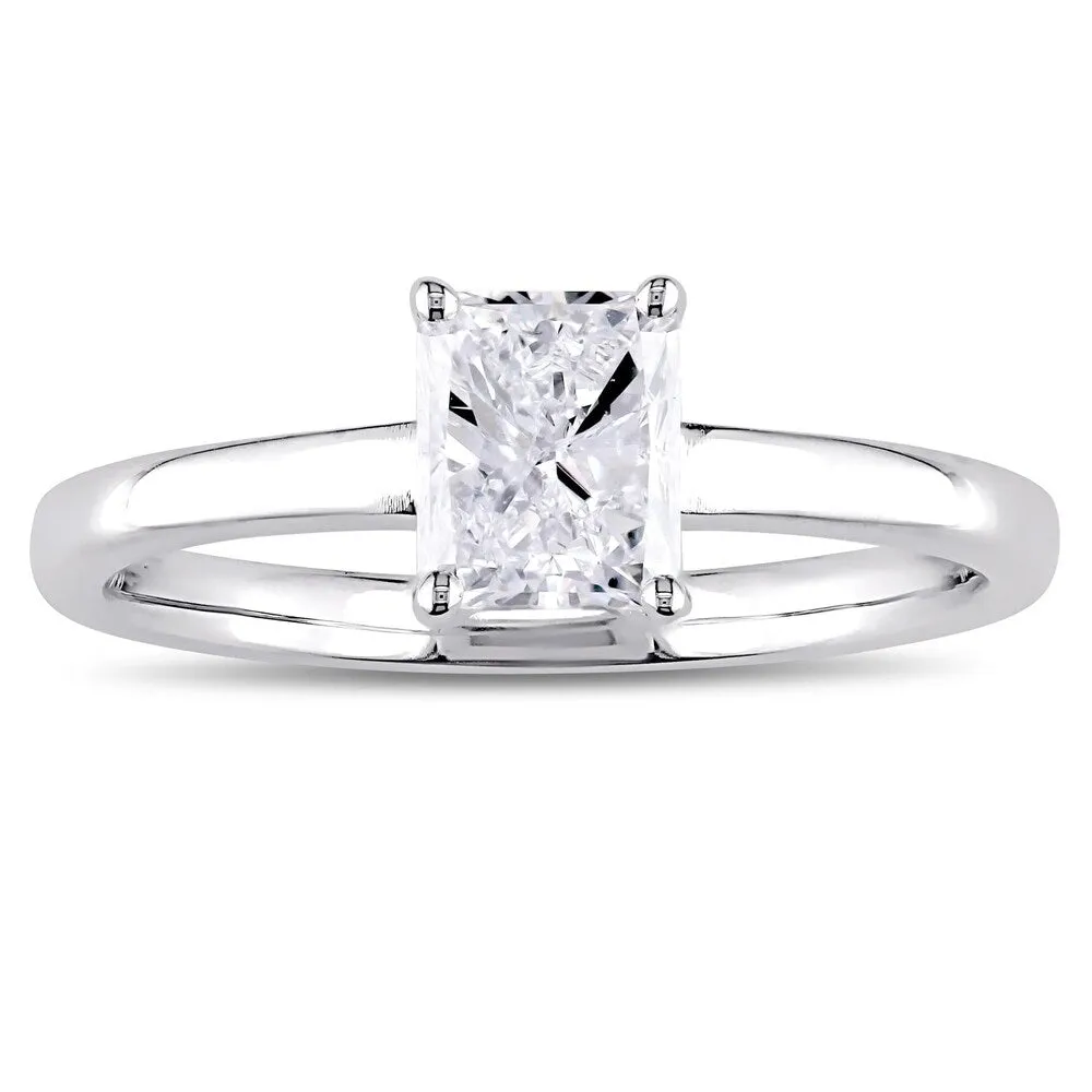 Miadora Signature Collection 14k White Gold 1ct TDW Radiant-Cut Diamond Solitaire Engagement Ring sold by Zulily product image thumbnail 2