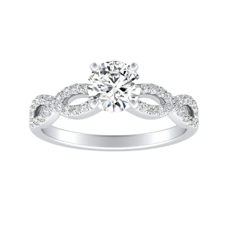 Auriya 14k Gold 1/2ct Moissanite Infinity Diamond Engagement Ring 1/6ctw sold by Zulily
