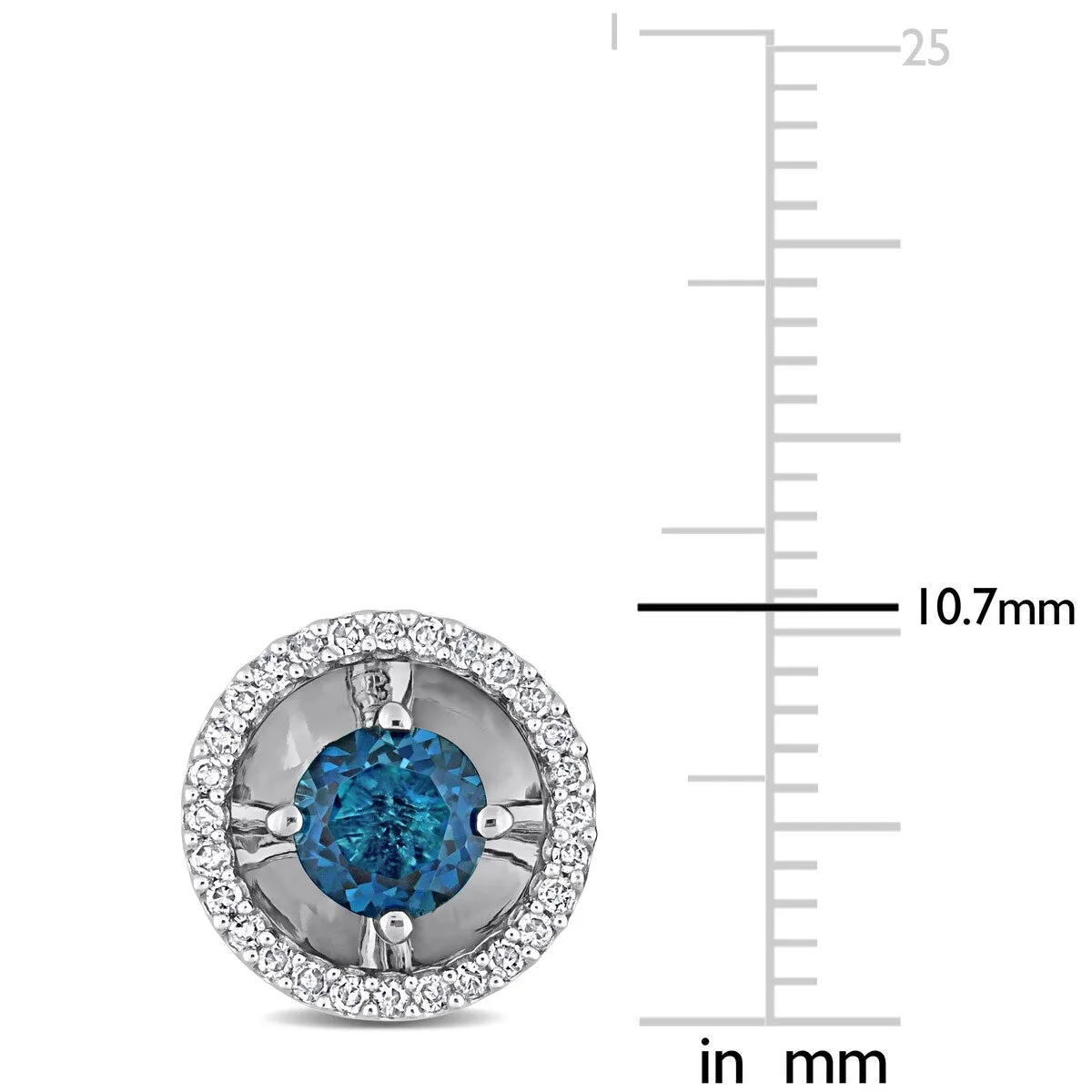 Miadora London-Blue Topaz and 1/5ct TDW Diamond Halo Stud Earrings in 10k White Gold sold by Zulily product image thumbnail 2