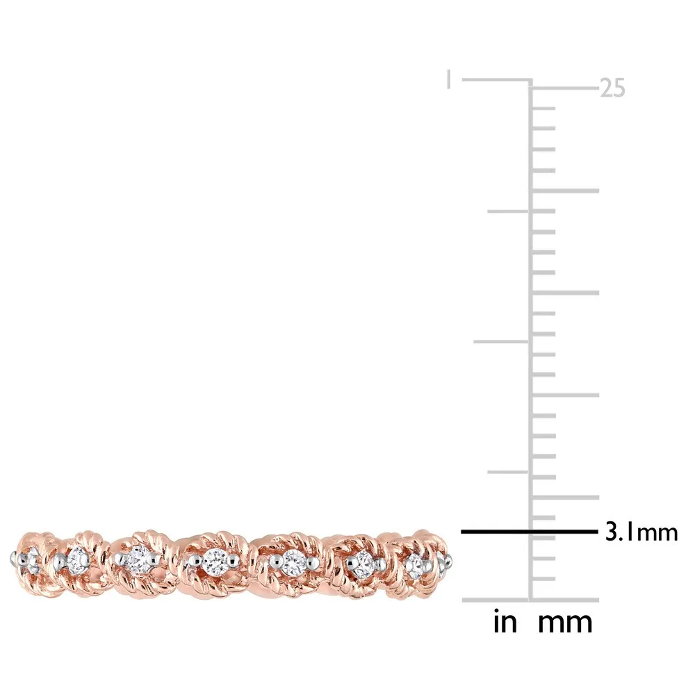 Miadora 10k Rose Gold 1/6ct TDW Diamond Woven Infinity Eternity Band - White sold by Zulily product image thumbnail 4
