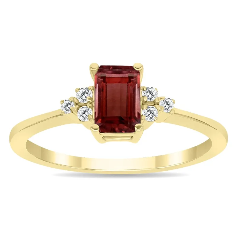 Garnet and Diamond Regal Ring in 10k Yellow Gold sold by Zulily