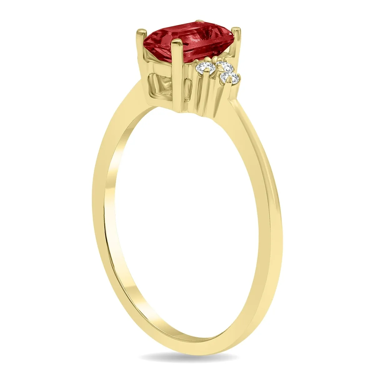Garnet and Diamond Regal Ring in 10k Yellow Gold sold by Zulily product image thumbnail 2