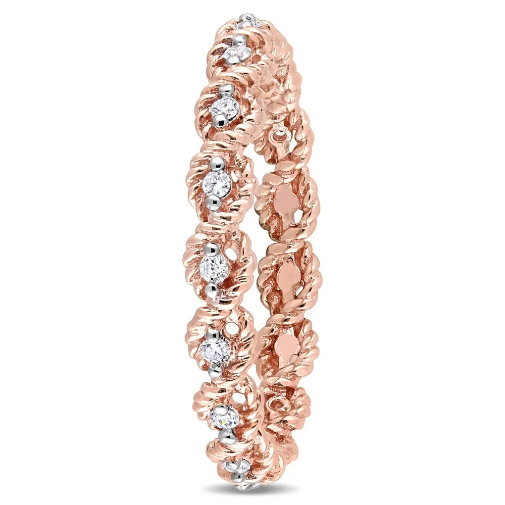 Miadora 10k Rose Gold 1/6ct TDW Diamond Woven Infinity Eternity Band - White sold by Zulily product image thumbnail 2